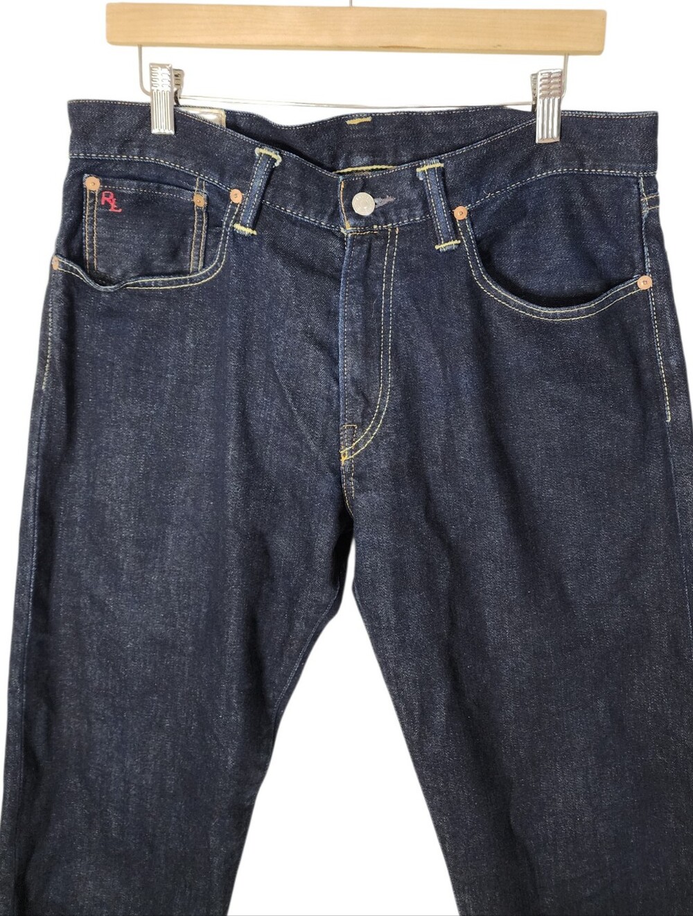 Polo Ralph Lauren Authentic Dungarees Men's Dark Wash Straight Jeans 34x33 - Picture 3 of 11